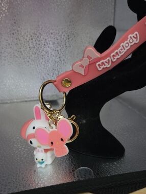 My Melody Pink Silicone Keychain Charm Set